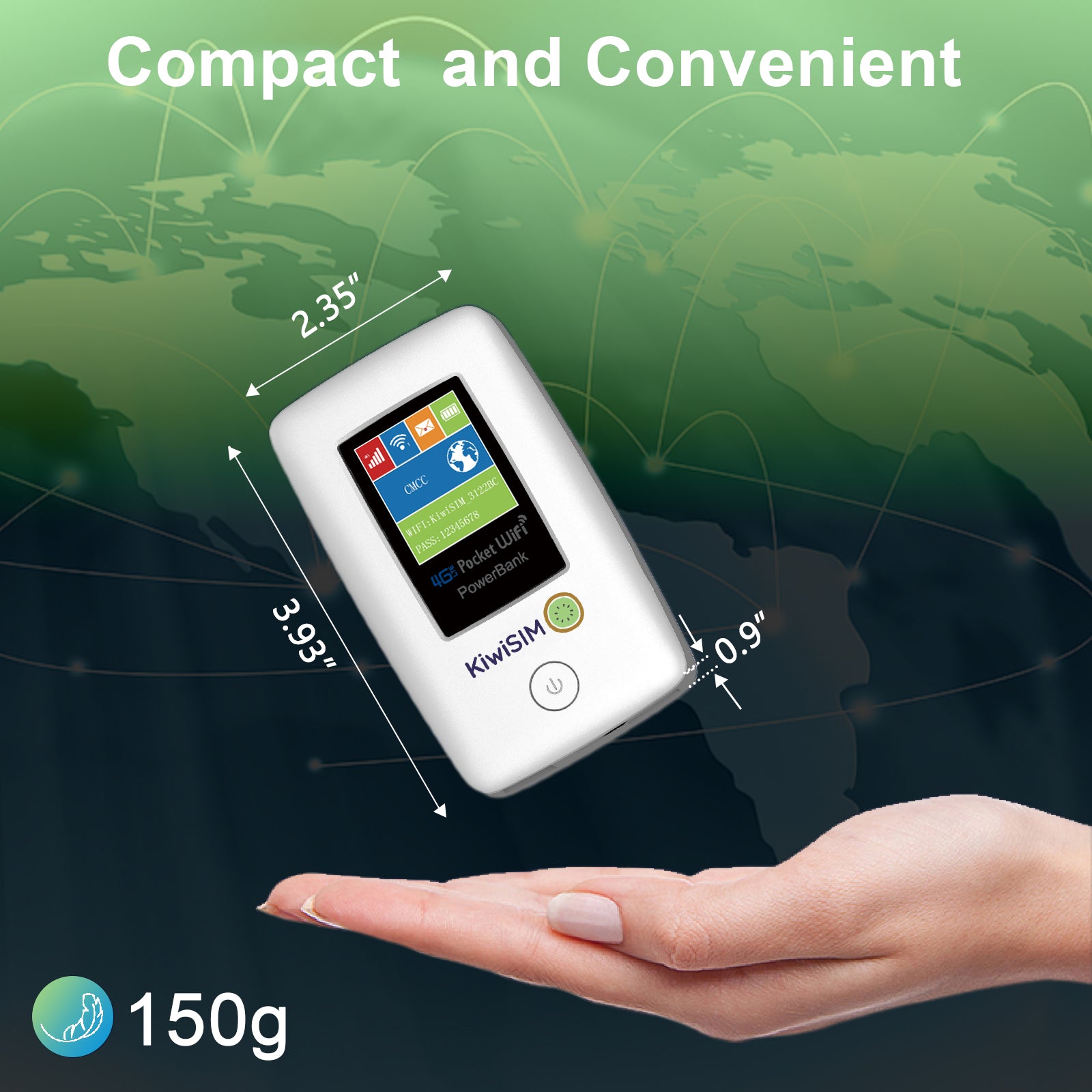 KiwiSIM 4G LTE WiFi Mobile Hotspot, USA & International WiFi Travel Portable Router, 6000mAh Battery +FREE SIM CARD