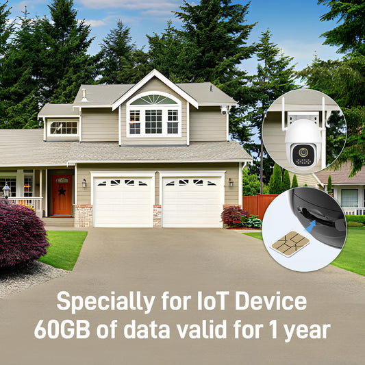 KiwiSIM USA 4G LTE SIM Card-60GB 365Days-Support for AT&T, T-Mobile and Verizon Network