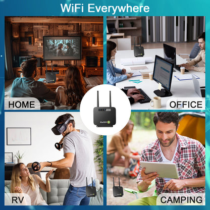 KiwiSIM 4G LTE WiFi Router with Sim Card, Portable Modem WiFi Router, 300Mbps WiFi, CAT4, Support AT&T and T-Mobile, 3000mAh Battery, Data SIM Card Included