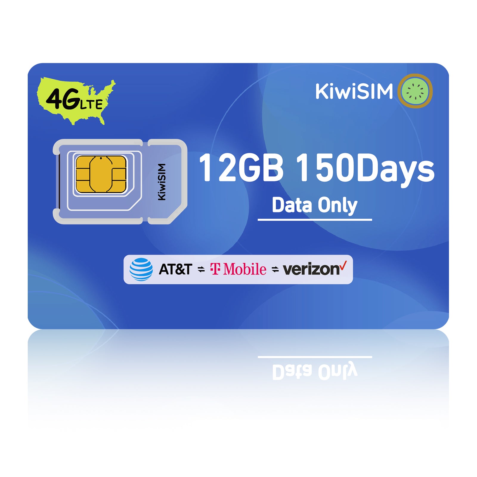 Prepaid Data SIM Card 12GB 150Days,4G LTE SIM Card for Unlocked Phone/Router/Security Camera,Support for AT&T,T-Mobile and Verizon,No Contract