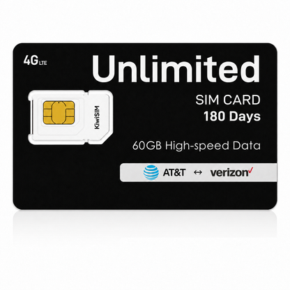 60GB 180-Day Unlimited Data 4G LTE SIM Card (USA) | High-Speed Allowance | Dual-Network