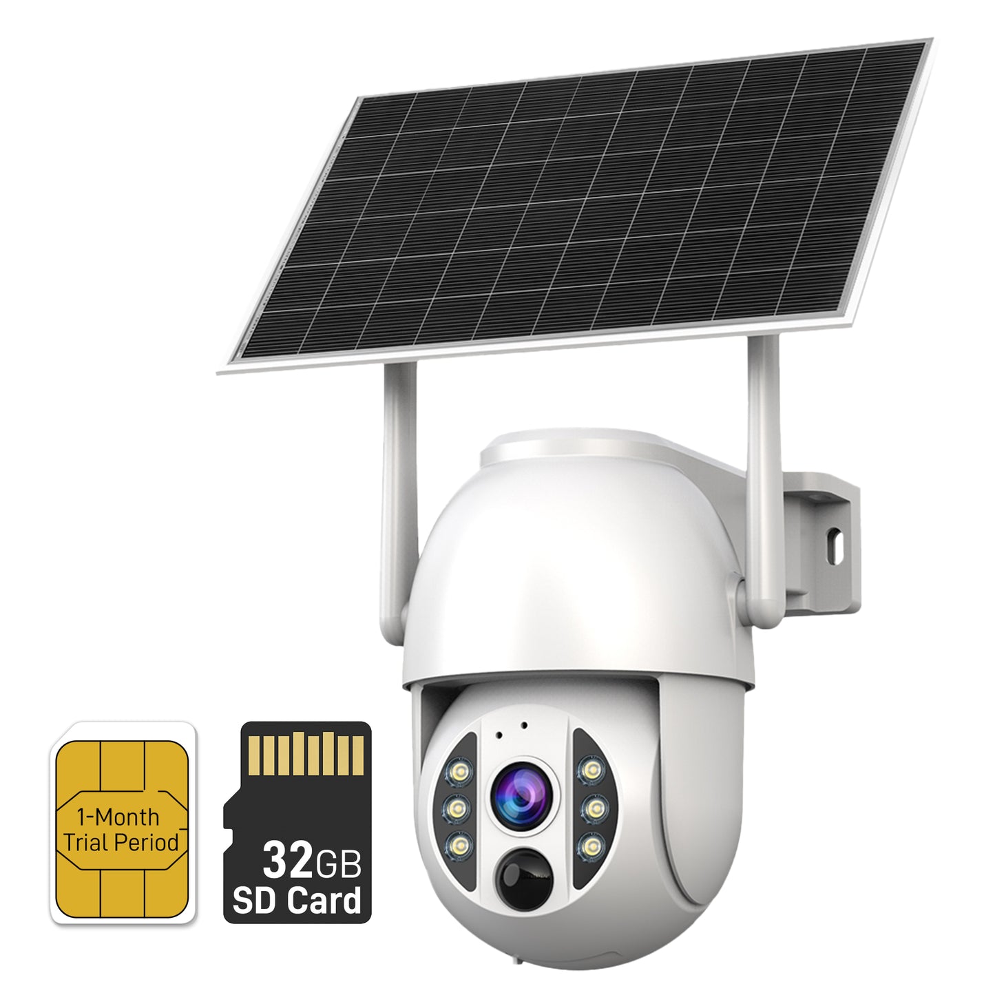 4G LTE 3K Security Cameras(5GB data included) | Wireless Solar Powered Security Camera Outdoor | IP66, HD Color Night Vision |  AI Triple Detection | 360° Auto Tracking | Smart Cameras for Home Securitym | No WiFi Required