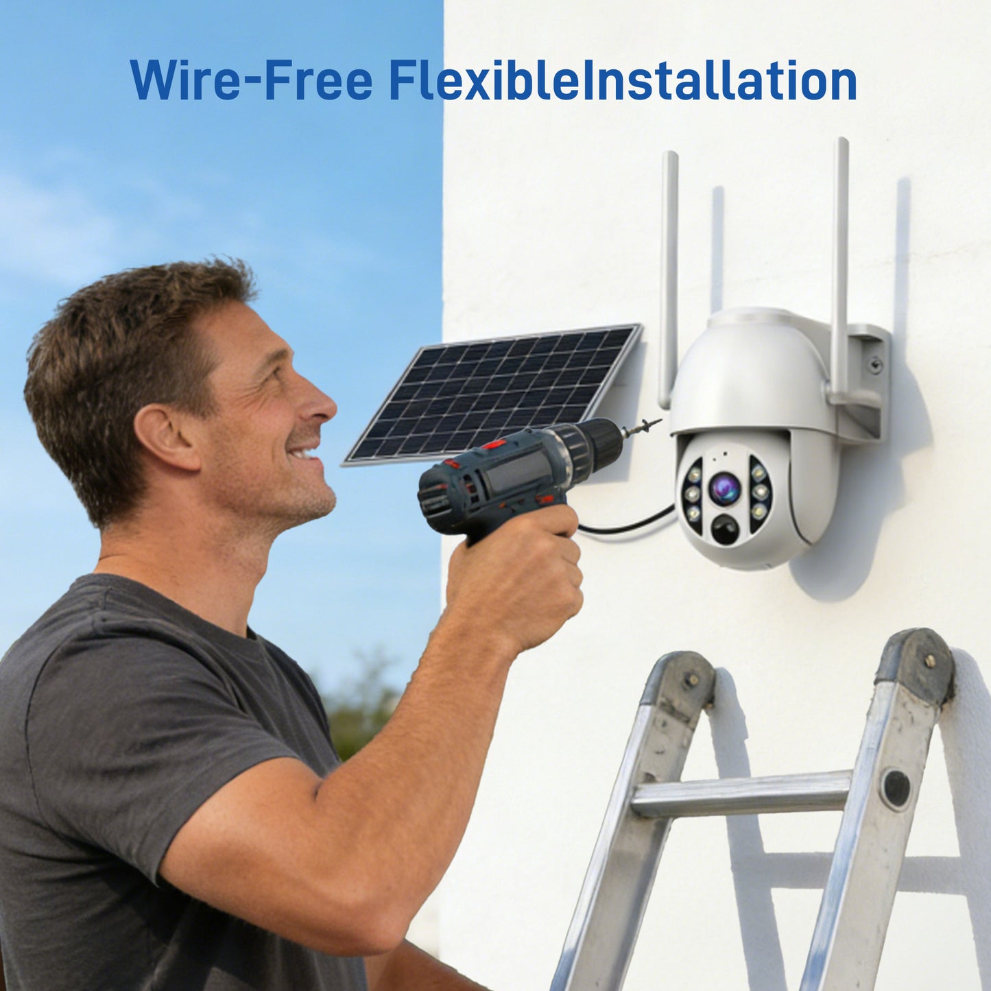 4G LTE 3K Security Cameras(5GB data included) | Wireless Solar Powered Security Camera Outdoor | IP66, HD Color Night Vision |  AI Triple Detection | 360° Auto Tracking | Smart Cameras for Home Securitym | No WiFi Required