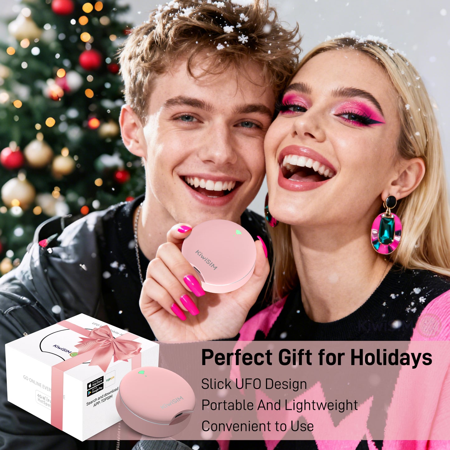 UFO WiFi Mobile Hotspot | USA WiFi Portable Router | Built-in SIM | Pink