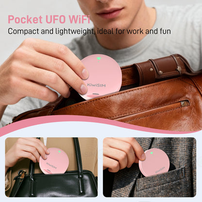 UFO WiFi Mobile Hotspot | USA WiFi Portable Router | Built-in SIM | Pink