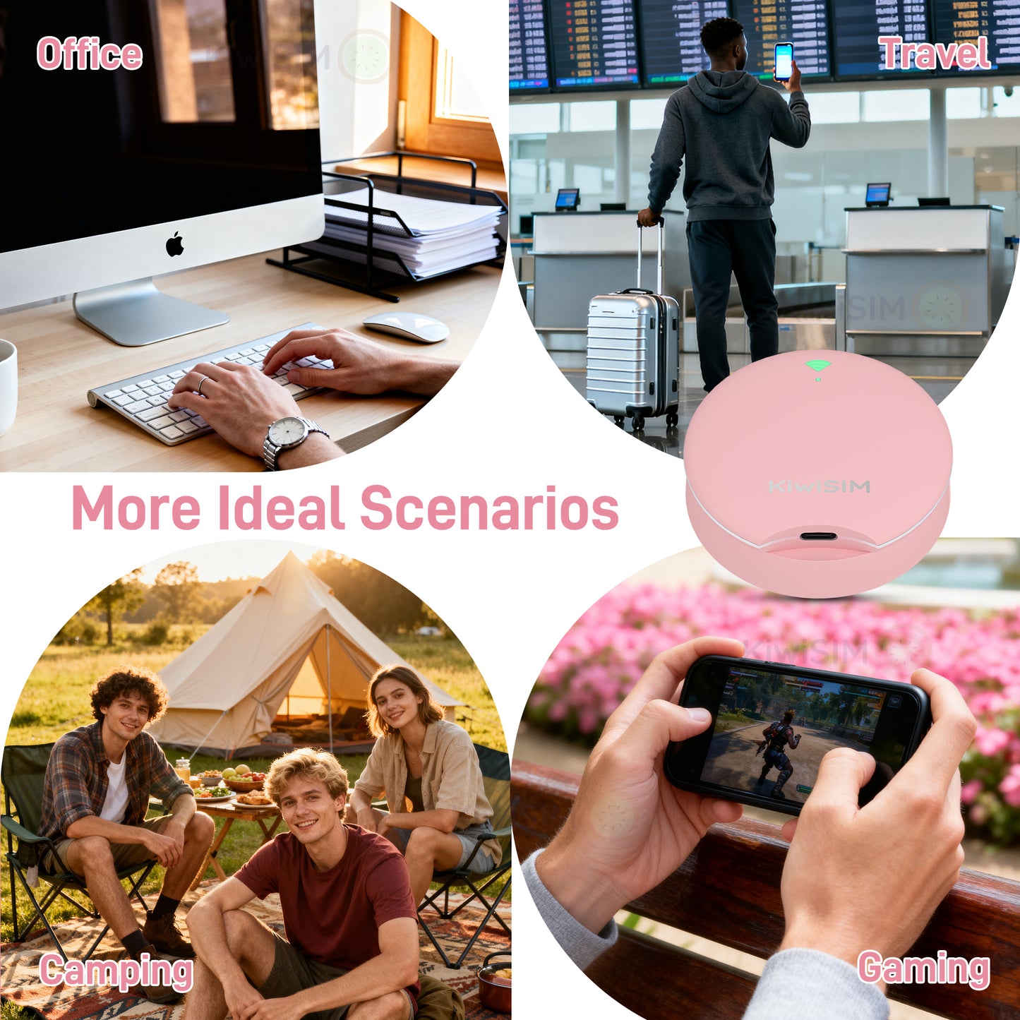 UFO WiFi Mobile Hotspot | USA WiFi Portable Router | Built-in SIM | Pink