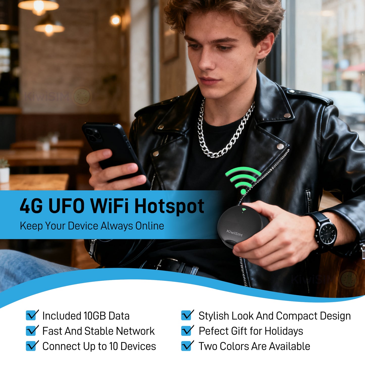 UFO WiFi Mobile Hotspot | USA WiFi Portable Router | Built-in SIM | Black