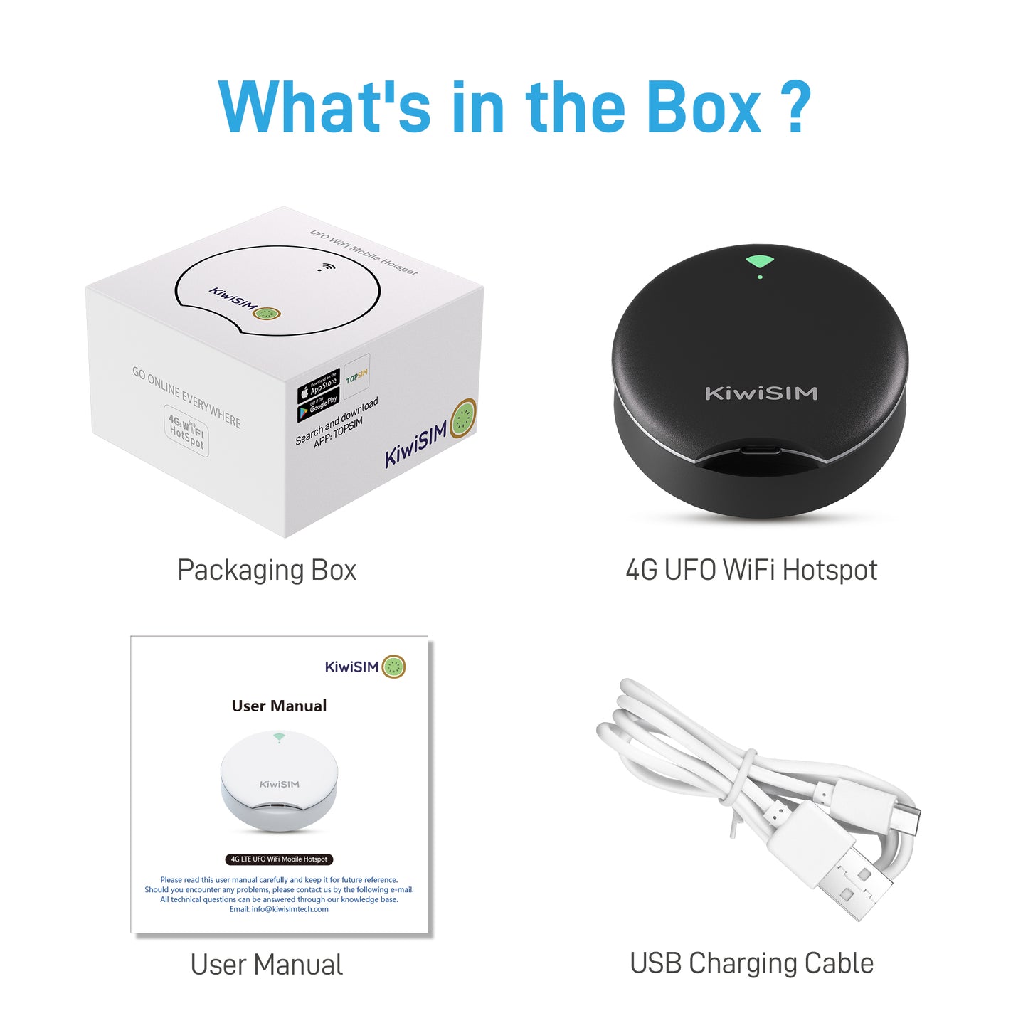 UFO WiFi Mobile Hotspot | USA WiFi Portable Router | Built-in SIM | Black