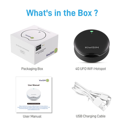 UFO WiFi Mobile Hotspot | USA WiFi Portable Router | Built-in SIM | Black