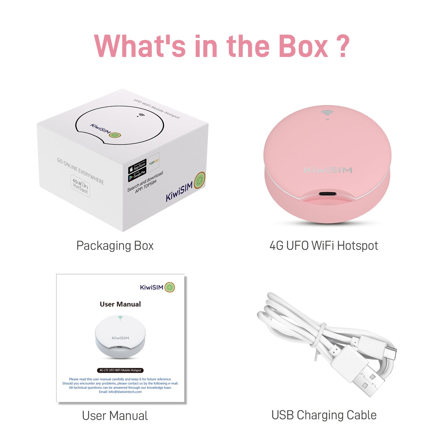UFO WiFi Mobile Hotspot | USA WiFi Portable Router | Built-in SIM | Pink