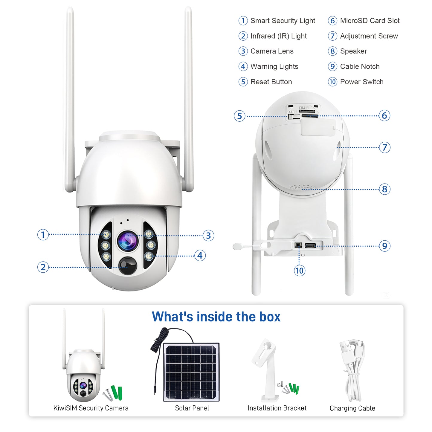 4G LTE 3K Security Cameras(5GB data included) | Wireless Solar Powered Security Camera Outdoor | IP66, HD Color Night Vision |  AI Triple Detection | 360° Auto Tracking | Smart Cameras for Home Securitym | No WiFi Required