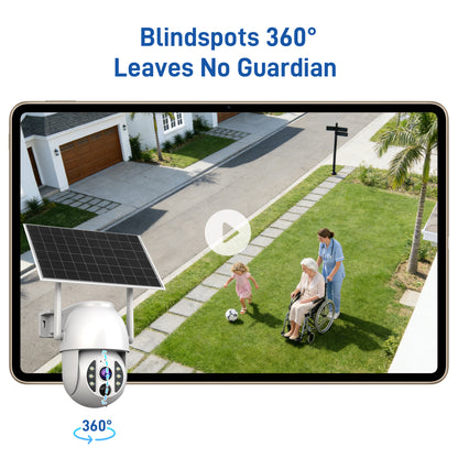 4G LTE 3K Security Cameras(5GB data included) | Wireless Solar Powered Security Camera Outdoor | IP66, HD Color Night Vision |  AI Triple Detection | 360° Auto Tracking | Smart Cameras for Home Securitym | No WiFi Required