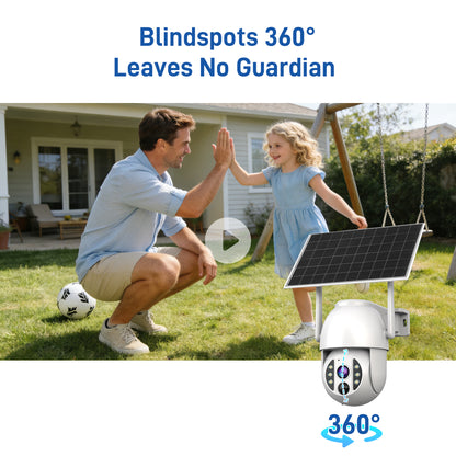 4G LTE 3K Security Cameras(5GB data included) | Wireless Solar Powered Security Camera Outdoor | IP66, HD Color Night Vision |  AI Triple Detection | 360° Auto Tracking | Smart Cameras for Home Securitym | No WiFi Required