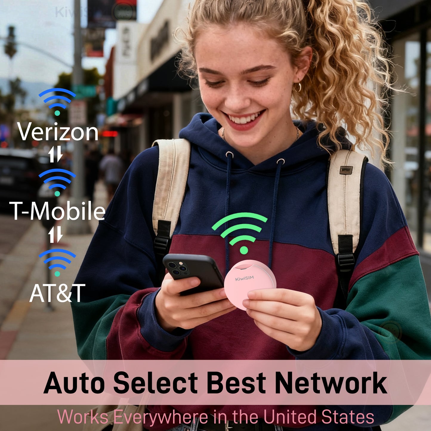UFO WiFi Mobile Hotspot | USA WiFi Portable Router | Built-in SIM | Pink