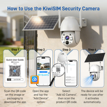 4G LTE 3K Security Cameras(5GB data included) | Wireless Solar Powered Security Camera Outdoor | IP66, HD Color Night Vision |  AI Triple Detection | 360° Auto Tracking | Smart Cameras for Home Securitym | No WiFi Required