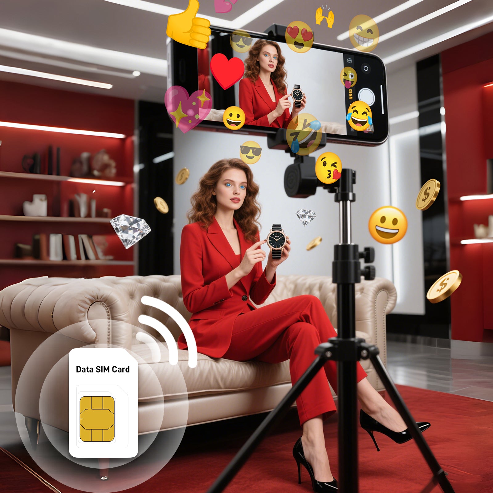 USA eCommerce Live Streaming SIM - No Monthly Fee | Tri-Network (ATT/TMO/VZ) | High-Speed 4G/5G for TikTok/Amazon Live